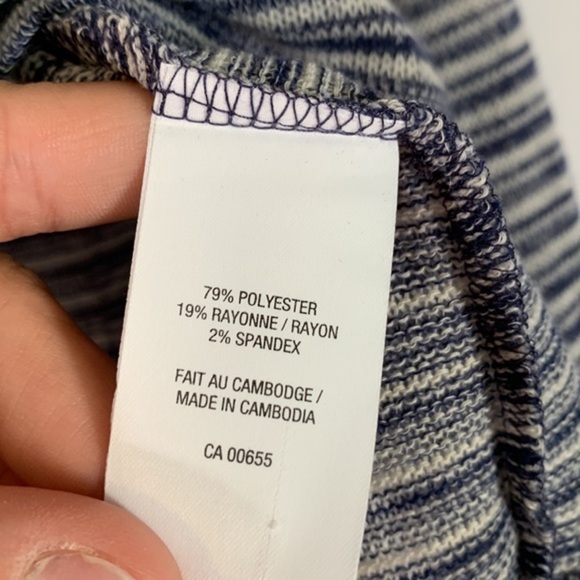 Reitmans Blue & White Striped Cropped Long Sleeve Top - Picture 7 of 7